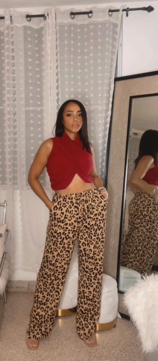 Long Leopard Pants