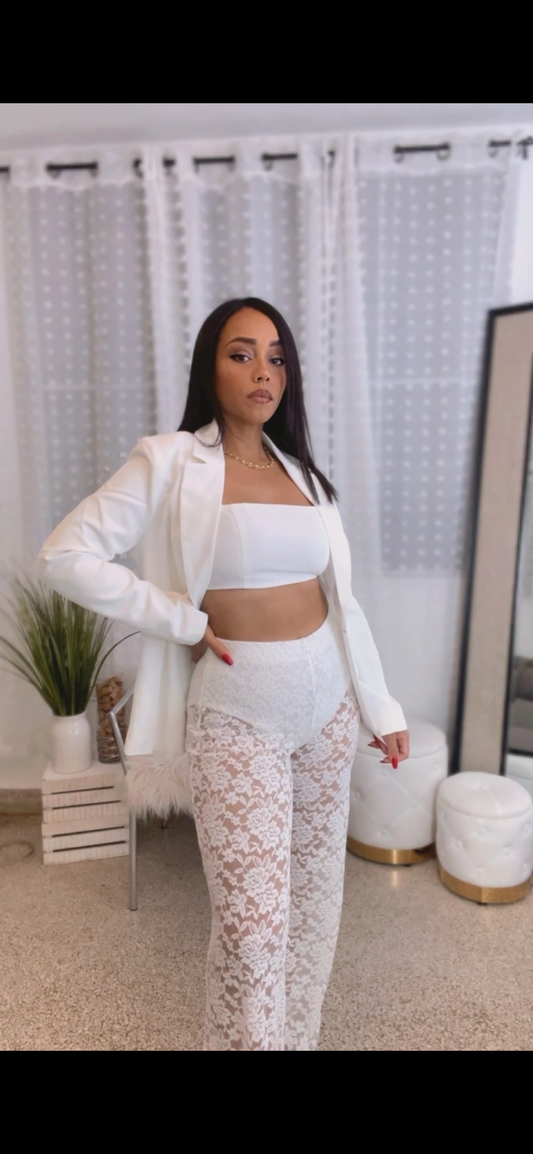 White Lace Pants